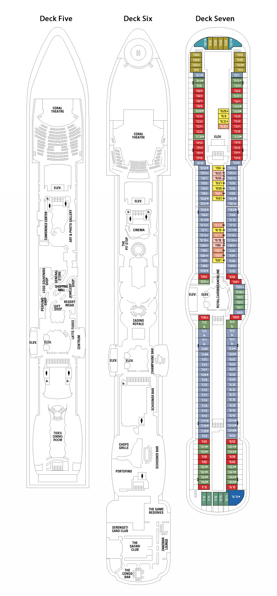 Jewel of the Seas Deck Plan - Fun & Fitness Travel Club